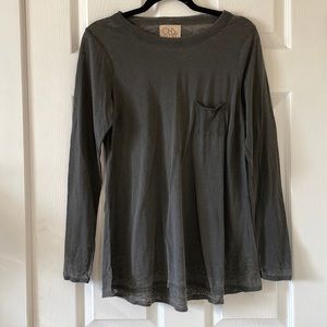 Chaser burnout charcoal faded long sleeve tee minimalist